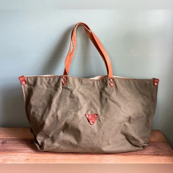 Arden + James Waxed Canvas and Leather Carryall Tote Bag